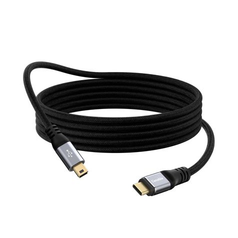 USB C to Mini USB Cable 6FT, Type C to Mini B Fast Charging Cord Compatible with GoPro Hero 3+, PS3 Controller, MP3 Player, Dash Cam, Garmin Nuvi GPS, Camera, GPS Receiver, Snowball iCE Mic, TI-84