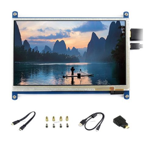 7 inch 800×480 Capacitive Touch Screen HDMI Interface Custom Raspbian LCD Monitor Mini PC Supports Raspberry Pi 4 3 2 1 Model B B+ A+ & BeagleBone Black & Banana Pi/Banana Pro @XYGStudy
