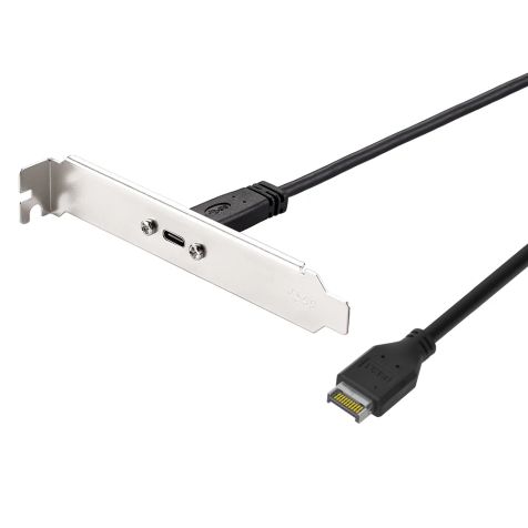 RGEEK 50cm Type-E To USB-C Type C Female Connector USB 3.1 Front Panel Header Extension Wire Cable +Panel Mount Screw