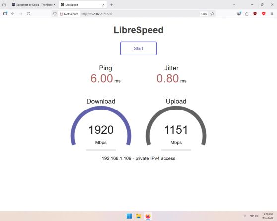 LibreSpeed test