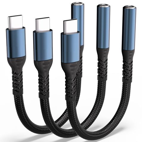 USB C to 3.5mm Audio Headphone Adapter - HiFi Compatible with Apple iPhone 17 16/16 Pro/15/15 Pro/Pro Max/Plus Type C Aux Audio Dongle Cable Cord Compatible with iPad, Samsung Galaxy S23/S23/(3 Pack)