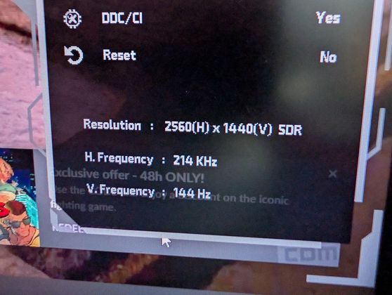 1440p 144hz Monitor Display Info
