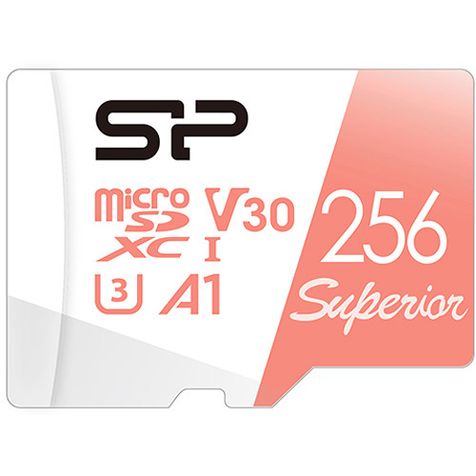 Silicon Power 256GB Superior V30 UHS-I microSDXC Memory Card with SD Adapter