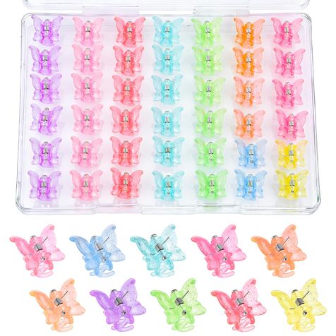 80Pcs 0.6In Mini Butterfly Hair Claw Clips for Girls Women Small Barrettes | 10 Colors 90s Outfits Y2k Accessories Tiny Little Hair Pins Bulk for Fine Short Thin Back To School Teacher Gifts Kids Teens
