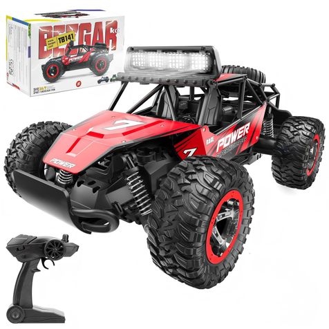 BEZGAR RC Cars for Boys - 1:14 Off Road RC Truck with LED Headlight | 2.4GHz steady wireless signal, shock-absorbing suspension, bright front lamp, fun toy for kids & adult beginners