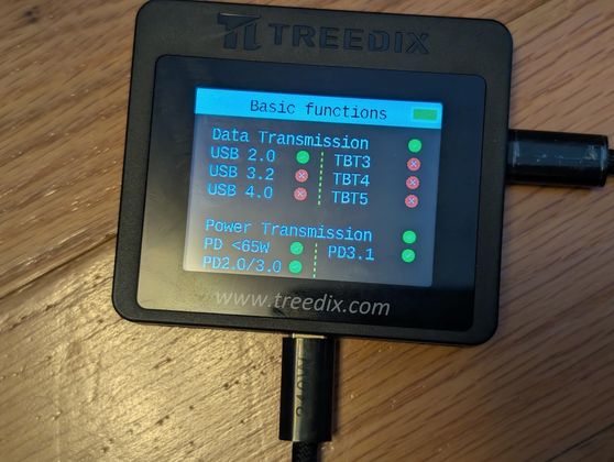 Tester reading cable power