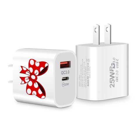 SAMONPOW USB C Charger Block Dual Port Type C Wall Charger Fast Charging Multiport Adpater PD 25W USB-C & QC 3.0 USB-A Port Charging Block for iPhone 17/16/15/14/13/12/11/X/8, iPad, Galaxy 25/24 More