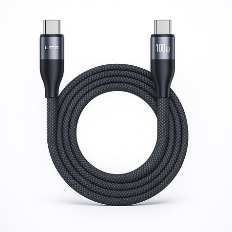 LITO 100W USB C to USB C Cable 3.3FT, E-Marker Fast Charging Cord | Heavy duty 5.8mm braided nylon, E-marker chip, for MacBook, iPhone 17/16/15, Galaxy, Tablet, CarPlay, travel