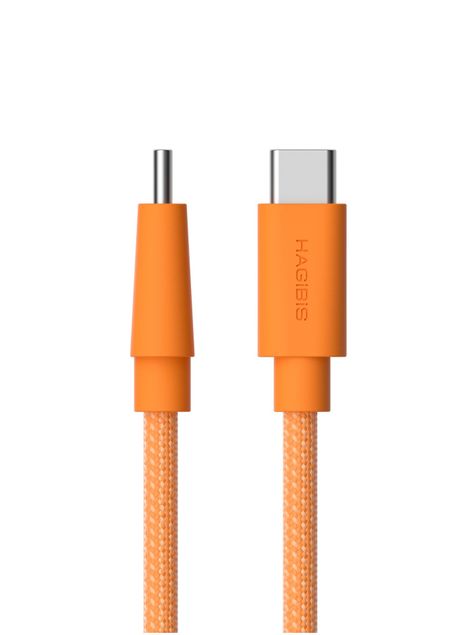 Hagibis Wedge Joint USB-C Cable, 240W Fast Charging Cable Flexible USB Type C Cable 480Mbps Data Transfer USB-C Cord for iPhone 17 16 15 Pro Max, MacBook Pro Air (Orange, 0.5FT)