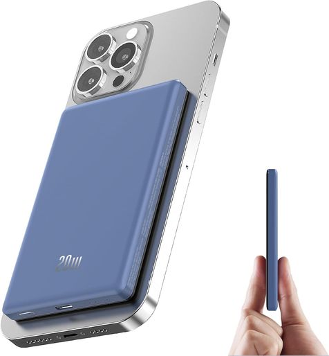 Ntaanoo for iPhone MagSafe Battery Pack, Magnetic Power Bank, Wireless Portable Charger 5000mAh, 20W Powerbank Compatible with iPhone 17/16/15/14/13/12 Only