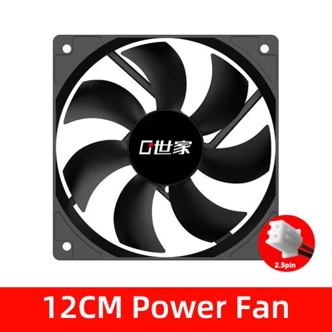 COOLCIRC 120mm Square DC 12V 2-Pin High-Speed PSU Cooling Fan- Silent Operation for PC Power Supply & Chassis Thermal Management