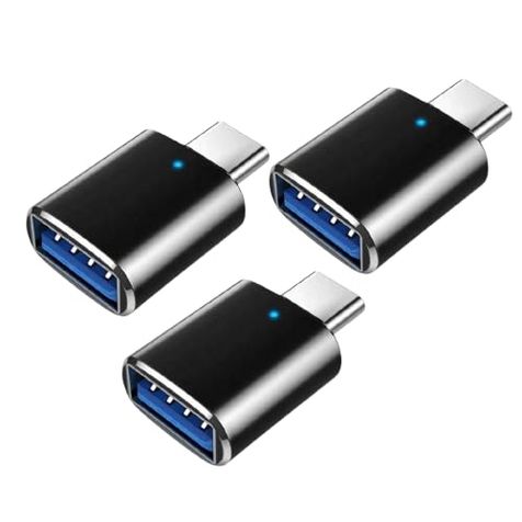 Pattern Prime USB C to USB Adapter [3 Pack] – USB 3.0 Female to Type-C Male Converter, High-Speed Data Transfer, Compatible with Thunderbolt, MacBook, iPad, iPhone, Galaxy, Surface, Dell & Chromebook