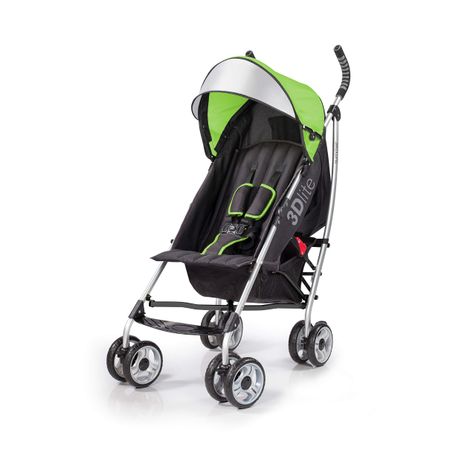 Summer 3Dlite Convenience Stroller, Green – Lightweight Stroller with Aluminum Frame, Large Seat Area, 4 Position Recline, Extra Large Storage Basket – Infant Stroller for Travel and More