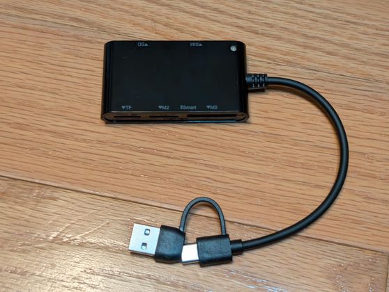 With cable and adapter